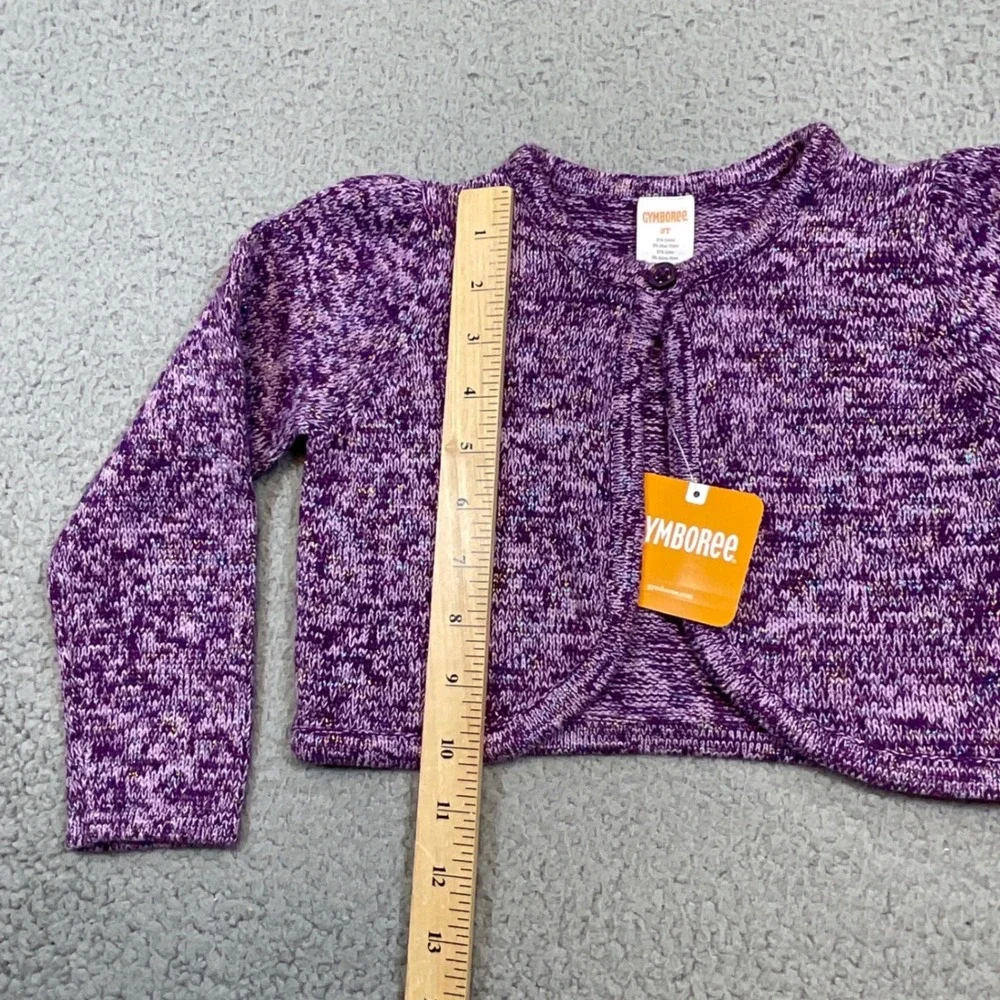 Gymboree Shrug Cardigan Kids 3T Purple NEW Shimmer Space Dye Bolero Sweater